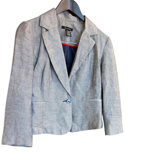 Sandro size 6 Great condition linen/cotton blend Women's Blazer in Light denim - Picture 1 of 15